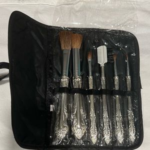 Vintage Silver Plated Makeup Brush Set
